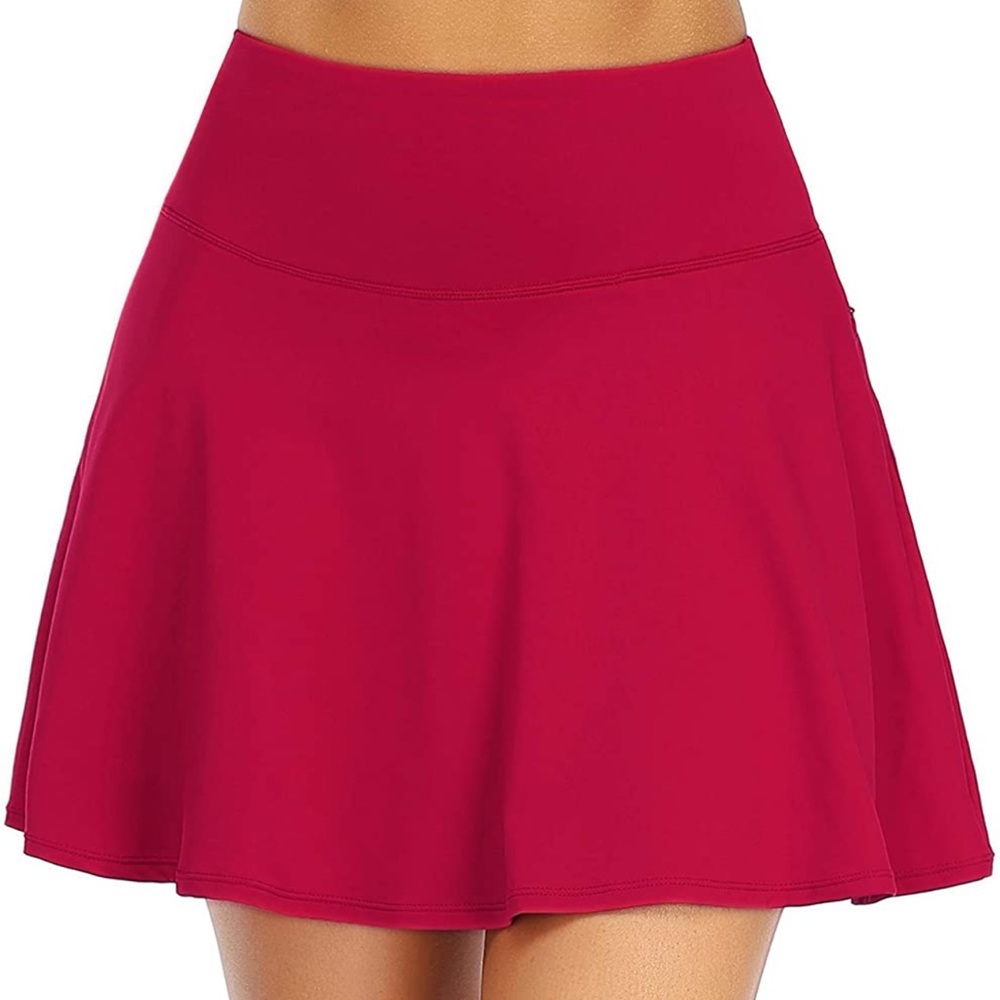 Red Tennis Skirt Golf Skort - Picture 3 of 6